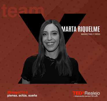 Marta Riquelme, tras el social media y marketing de TEDxRealejo 2019